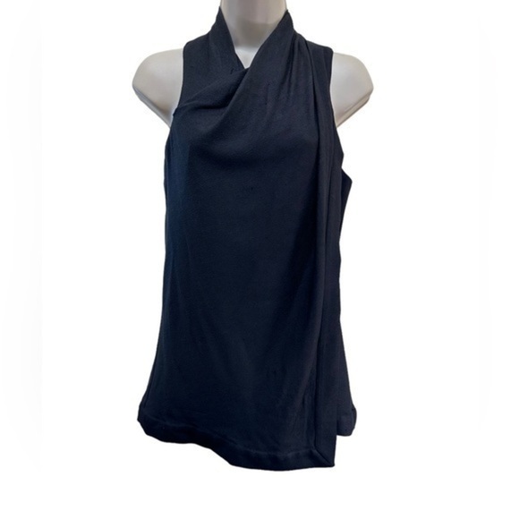 Helmut Lang Sleeveless Draped Top Black Back Zip - Picture 1 of 11